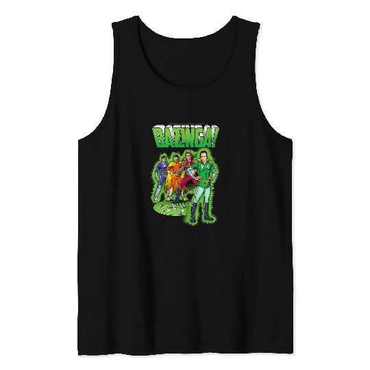 The Big Bang Theory Bazinga Comic Book Characters Tank Tops