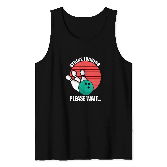 Funny Strike Loading Bowling Shoes Pins Bowling Accessories Tank Tops