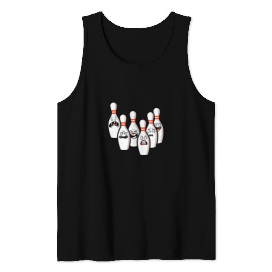 Bowling Team League Alley Bowler Funny Bowling Pins Tank Tops
