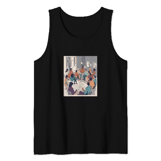 Book Club Discussion Graphic Tank Tops