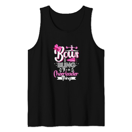 Cheerleading Bows Bling It s A Cheerleader Thing Cheer Fan Tank Tops