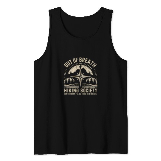 Out of Breath Hiking Society Mens Womens Nature Lover 1 Tank Tops