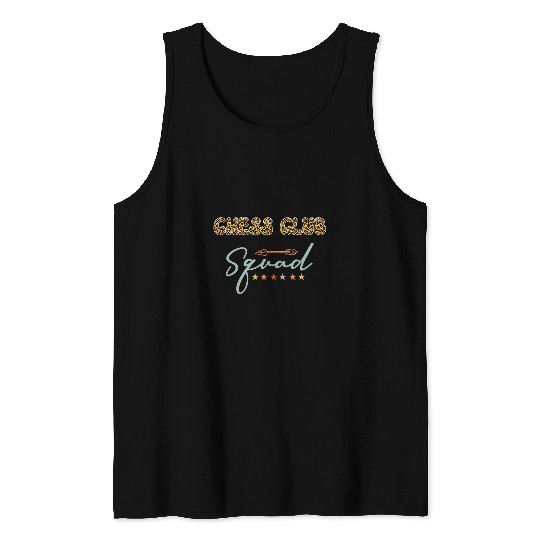 Chess Club Squad leopard pattern retro vintagess team Tank Tops