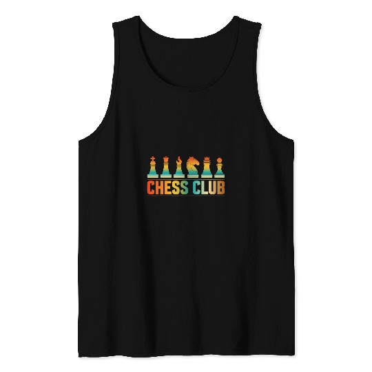 Chess Club Chessmen Funny vintagess Style Chess Game Lover Tank Tops