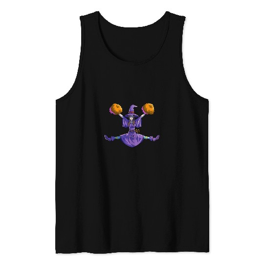 Cheerleading Witch Halloween Women Girls Cheer Halloween 2 Tank Tops