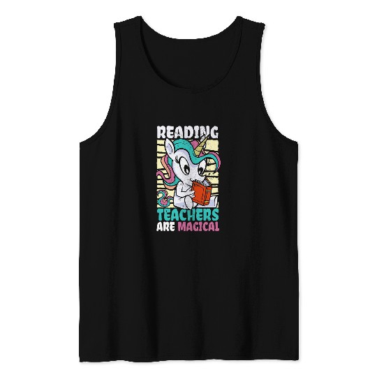 Reading Teachers Are Magical Unicorns Book Reader Tank Tops
