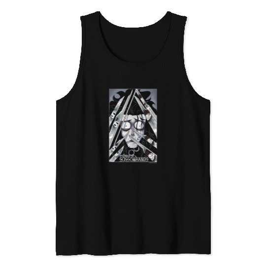 Edward Scissorhands Edward Behind Scissors Comic Book Poster Tank Tops