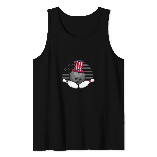 patriotic american or american flag or 4th of July bowling 1 Tank Tops