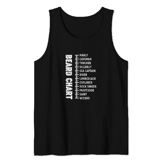 Beard Measurement Chart Length Funny Beard Growth Chart Tank Tops
