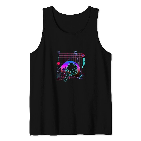 Pickleball Aesthetic Vaporwave 80s Style Pickleball Lover Tank Tops