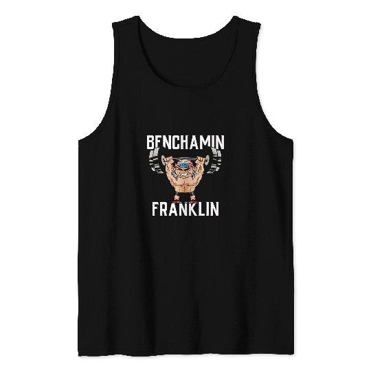 Bench Press Gift Men Benjamin Franklin Muscle Bodybuilding Tank Tops