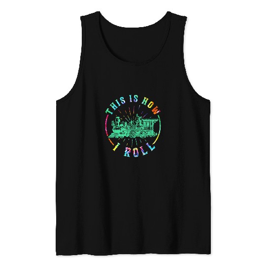Funny Railroad Lovers Tie Dye Style Train Engineer Men Women Tank Tops