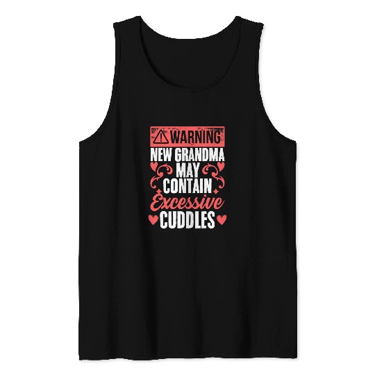 Excessive Cuddles Mama Promoted Grandmother New Grandma Tank Tops