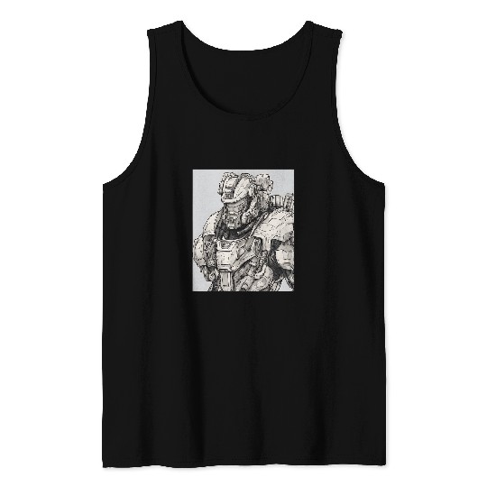 Power Armor Game Character Drawing Tank Tops