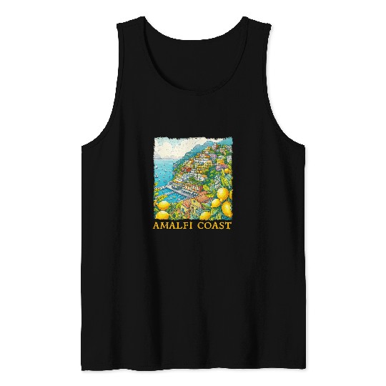 Amalfi Coast town Italy Trip Vacation Mediterranean Sea Tank Tops