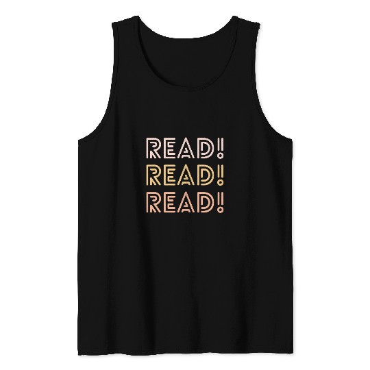 Read Read Read Book Lover English Teacher Librarian Tank Tops