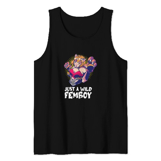 Anime Femboy Cute Funny Cosplay Femboy Present idea Tank Tops