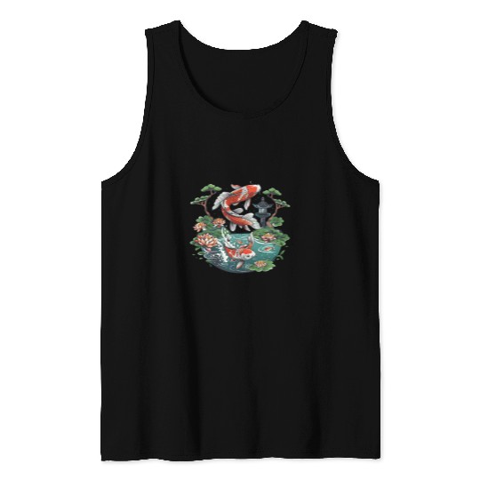 Kois With Bonsai Tree Design Koi Fish Tank Tops