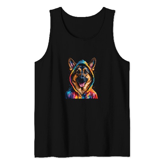German Shepherd Hoodie GSD Dog Funny Animal Print Graphic Tank Tops