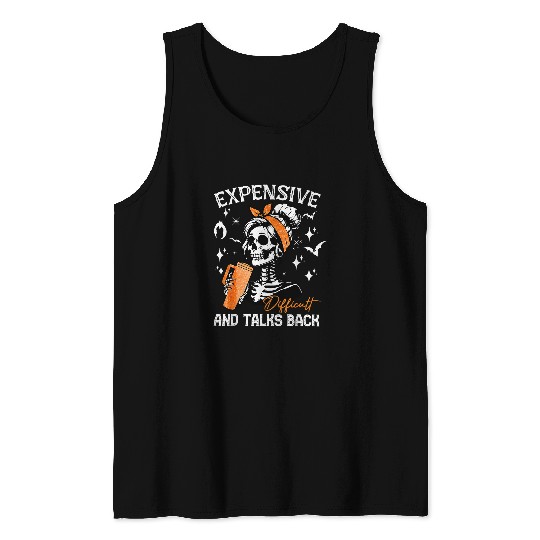 Expensive Difficult Talks Back Halloween Mama Skeletons 2 Tank Tops