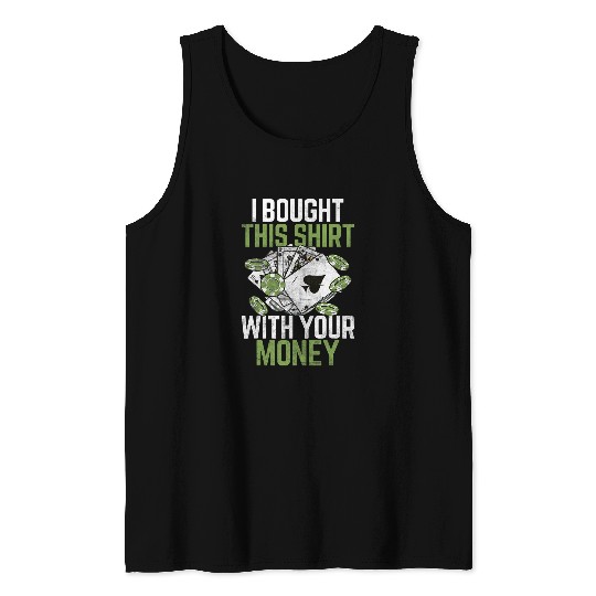Pokers Game Night Blackjack Gambling Holdem Pokers Player 3 Tank Tops