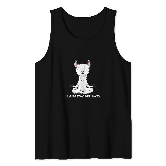 Funny Social Distancing Yoga Llama Llamastay 6 Feet Away Tank Tops