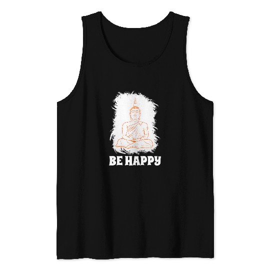 Buddha Monk Namaste Praying Pray Smile Happy Laugh Buddhism 216 Tank Tops