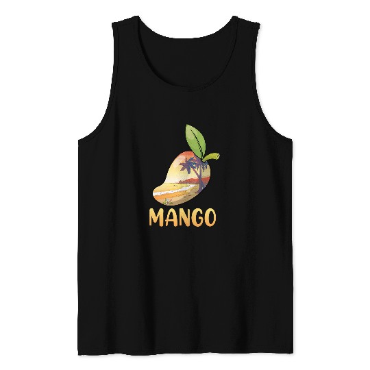 Cute Mango Beach Palm Tree Summer Vacation Kids Men Women Tank Tops