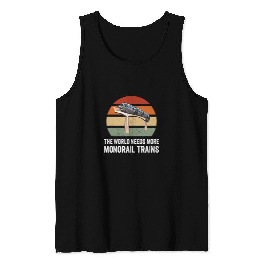 Monorail The World Needs More Retro vintagess Sunset Train Tank Tops
