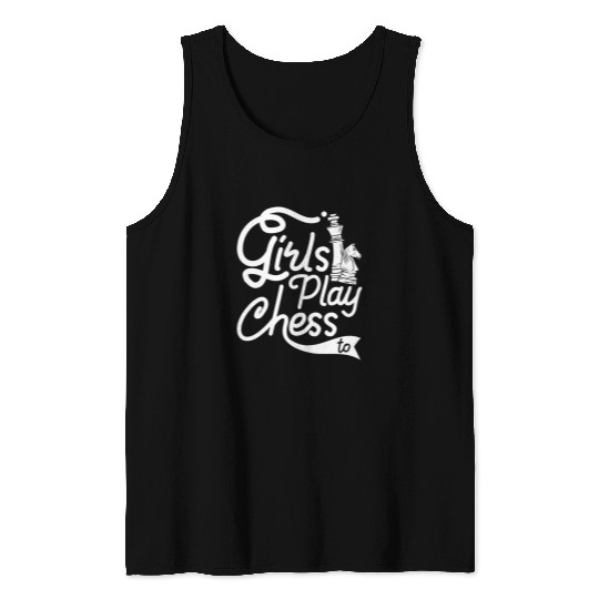 Womens Queen Chess Master Girls Play Chess To Board Game Player Tank Tops