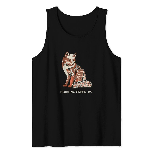 Red Tribal Fox BowlingGreen KY Native American Artwork Tank Tops