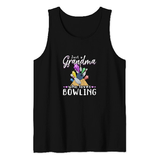 Retired Bowler Grandma Bowling Lover Granny Bowling Tank Tops