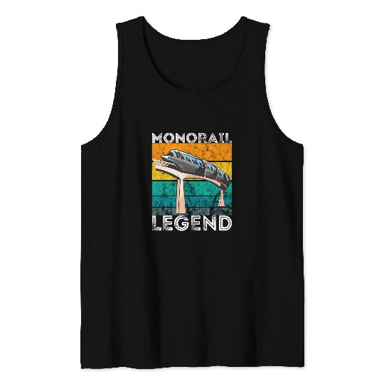 Monorail Legend Monorail Train Vehicle Retro vintagess Lover Tank Tops