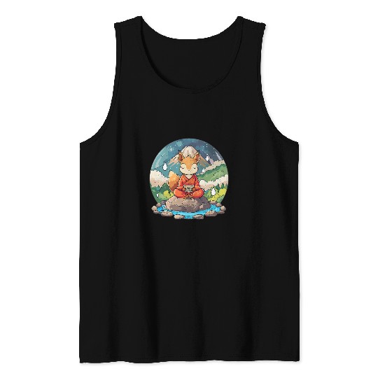 Squirrel Meditation Buddhist Nature Spirituality Yoga Hindu Tank Tops
