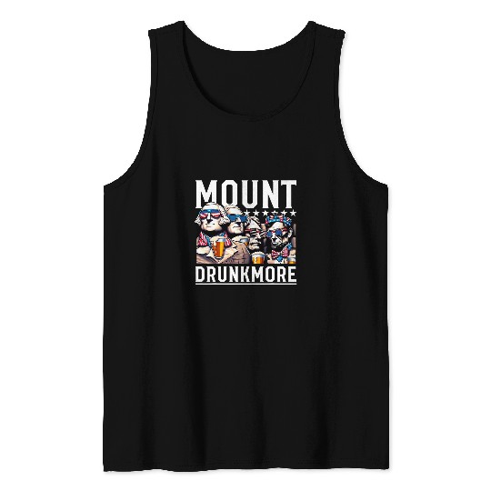 Mount Drunkmore Funny Patriotic Drinking Beer Men Woman Tank Tops
