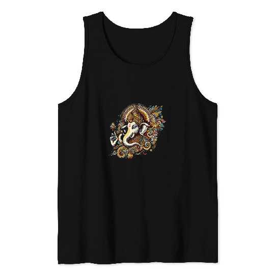 Ganesh Symbol Yoga Hindu Elephant God Ganesha Puja 50 Tank Tops