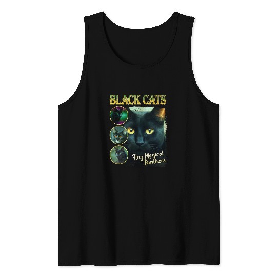 Funny black cats Lover 90s Bootleg Tank Tops