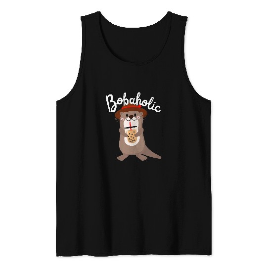 Cute Milk Tea Otter Boba Otters Bubble Tea Lover Funny Boba Tank Tops
