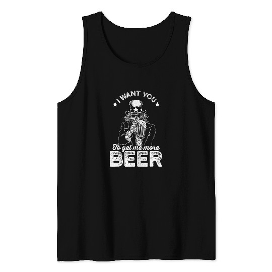 4Th Of July Patriotic Beer I Want You American Flag Tank Tops
