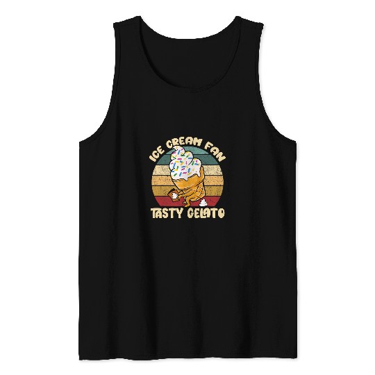 Ice Cream Fan Tasty Gelato Gelato Italian Dessert Tank Tops