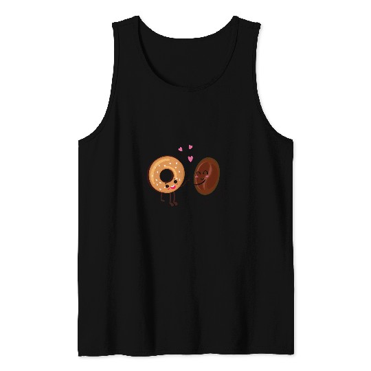 Cute Family and Couple Matching Coffee Bean Loves Bagel Tank Tops