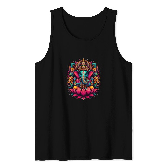 Ganesh Symbol Yoga Hindu Elephant God Ganesha Puja 26 Tank Tops