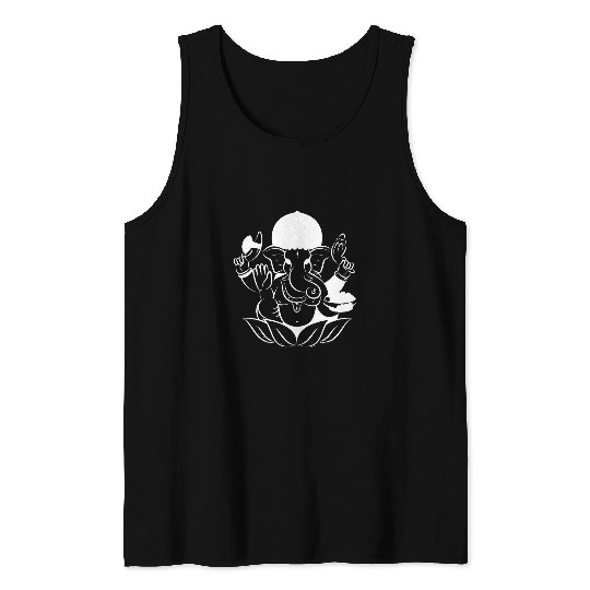 Ganesh Symbol Yoga Hindu God Men Women Ganapati Ganesha 1 Tank Tops