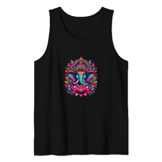 Ganesh Symbol Yoga Hindu Elephant God Ganesha Puja 5 Tank Tops