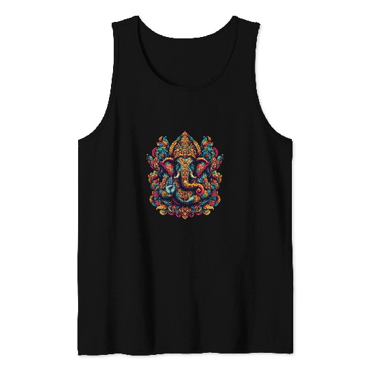 Ganesh Symbol Yoga Hindu Elephant God Ganesha Puja 19 Tank Tops