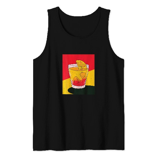 Aperol Spritz Summer Orange Splash Wines Glass Back Print Tank Tops