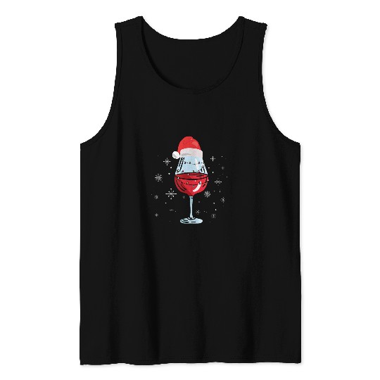 Santa Hat Snowflakes Wines lovers tasing 1 Tank Tops