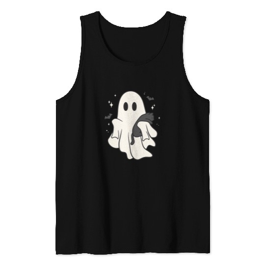 Funny Boojee Holding Cute black cats Spooky Halloween Tank Tops