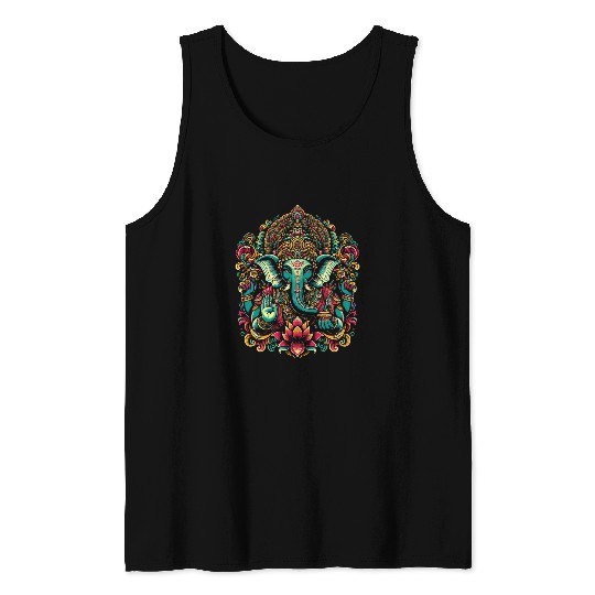 Ganesh Symbol Yoga Hindu Elephant God Ganesha Puja 28 Tank Tops