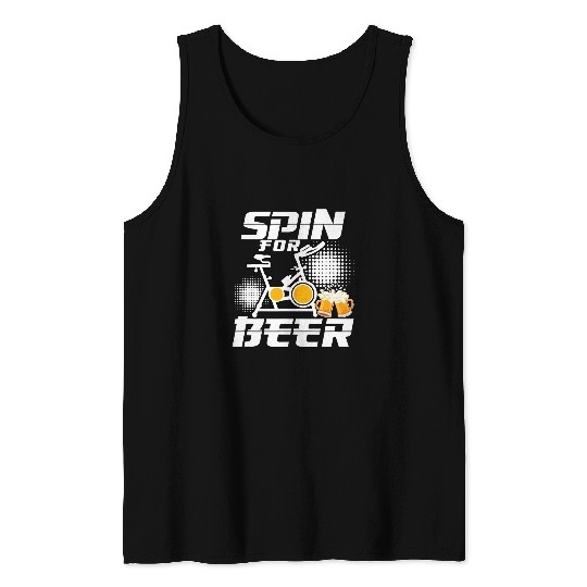 Spin for Beer Cycling Gym Tank Tops
